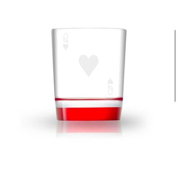 New! Poker queen of heart whiskey glass set by JoyJolt - Picture 5 of 7